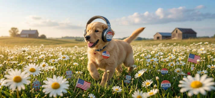 a voting puppy